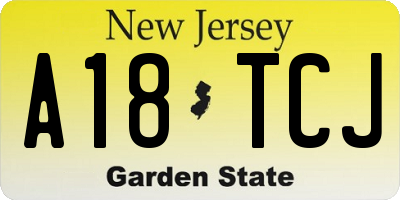 NJ license plate A18TCJ