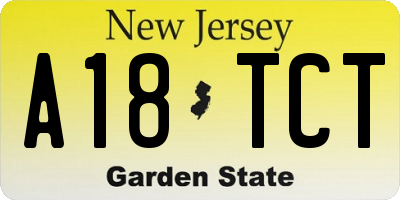 NJ license plate A18TCT