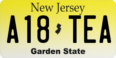 NJ license plate A18TEA