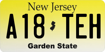 NJ license plate A18TEH