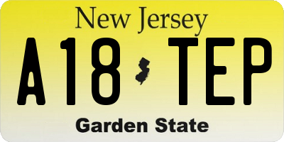 NJ license plate A18TEP