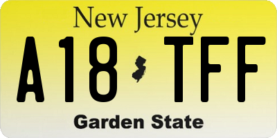 NJ license plate A18TFF