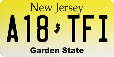 NJ license plate A18TFI