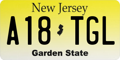 NJ license plate A18TGL