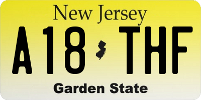 NJ license plate A18THF