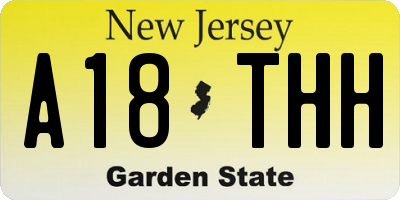 NJ license plate A18THH