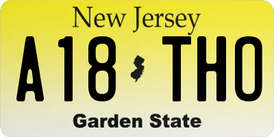 NJ license plate A18THO