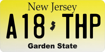 NJ license plate A18THP