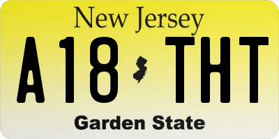NJ license plate A18THT