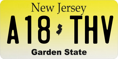 NJ license plate A18THV
