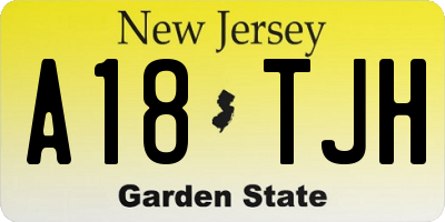 NJ license plate A18TJH