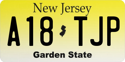 NJ license plate A18TJP