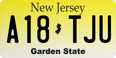 NJ license plate A18TJU