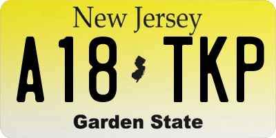 NJ license plate A18TKP