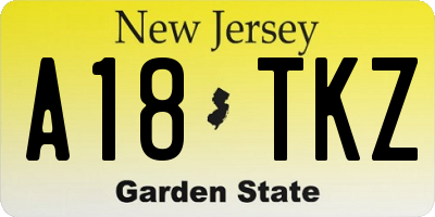 NJ license plate A18TKZ