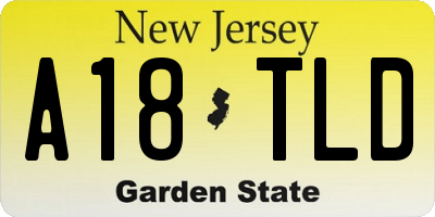 NJ license plate A18TLD
