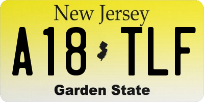 NJ license plate A18TLF