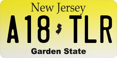 NJ license plate A18TLR