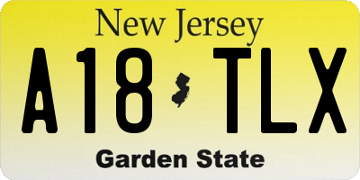 NJ license plate A18TLX