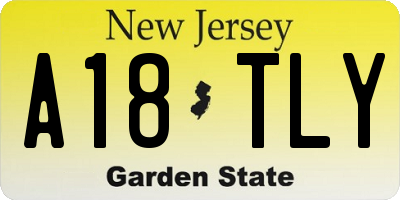 NJ license plate A18TLY