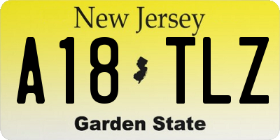 NJ license plate A18TLZ