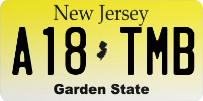 NJ license plate A18TMB
