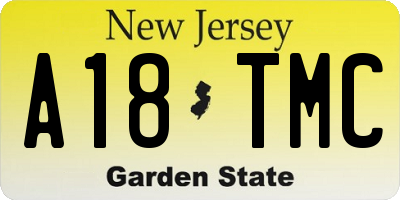 NJ license plate A18TMC