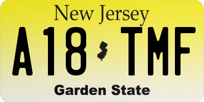 NJ license plate A18TMF