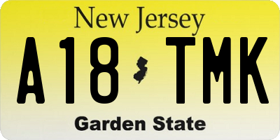 NJ license plate A18TMK