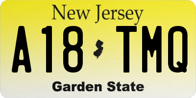 NJ license plate A18TMQ