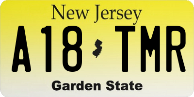NJ license plate A18TMR