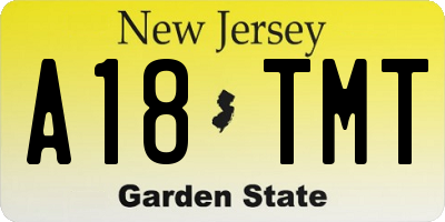 NJ license plate A18TMT
