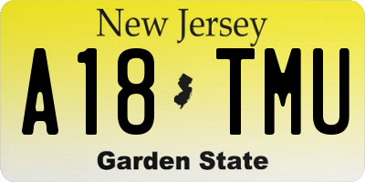 NJ license plate A18TMU