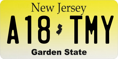 NJ license plate A18TMY
