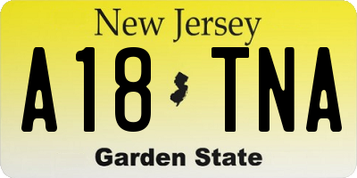NJ license plate A18TNA