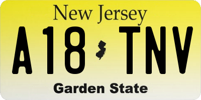 NJ license plate A18TNV