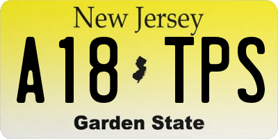 NJ license plate A18TPS