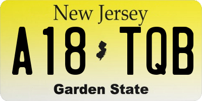 NJ license plate A18TQB