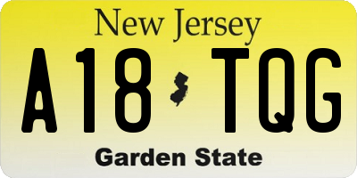 NJ license plate A18TQG