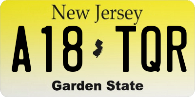 NJ license plate A18TQR