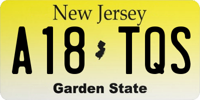 NJ license plate A18TQS