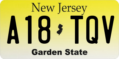 NJ license plate A18TQV