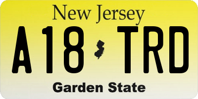 NJ license plate A18TRD