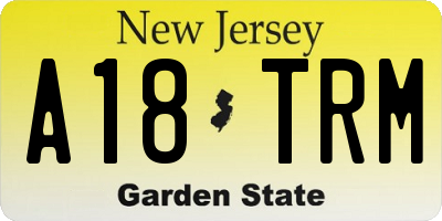 NJ license plate A18TRM