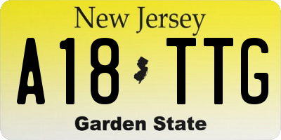NJ license plate A18TTG