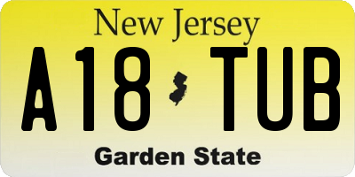 NJ license plate A18TUB