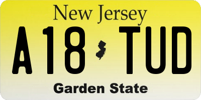 NJ license plate A18TUD