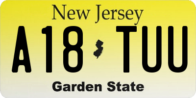 NJ license plate A18TUU