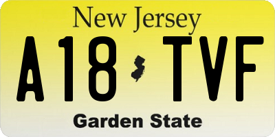 NJ license plate A18TVF