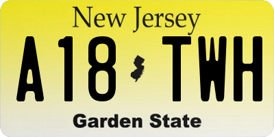 NJ license plate A18TWH